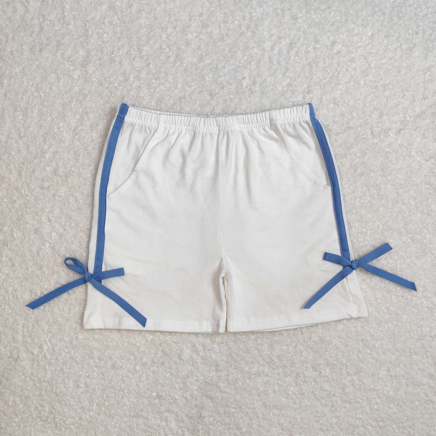 RTS NO MOQ ETA 5/7days Arrived SS0424 Off-white shorts with blue bows