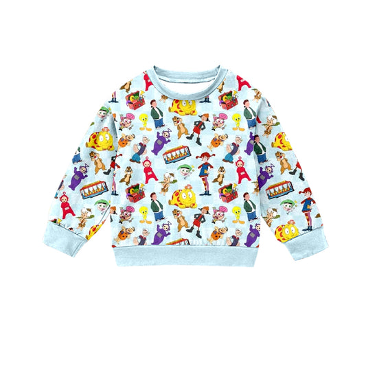 Custom moq 3 MIX SIZE eta 7/8week moq 5 eta /4/5week Boys and Girls Cartoon Long Sleeve Top