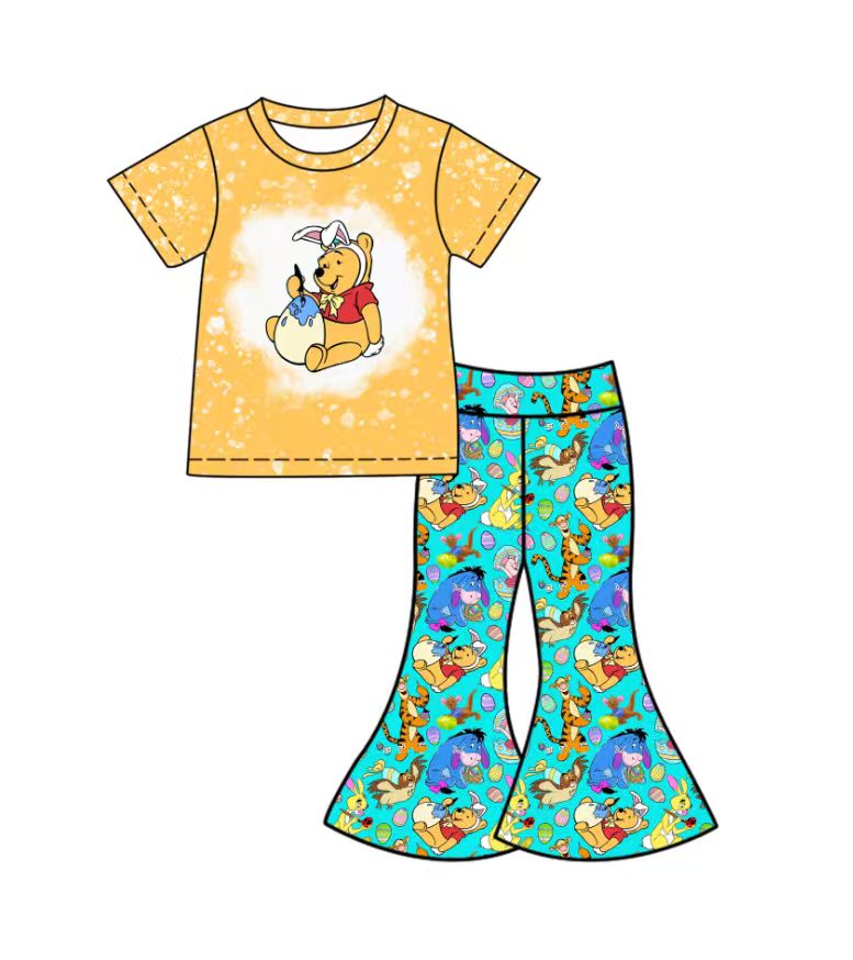 Custom moq 5 mix size milk silk baby girl clothes cartoon short sleeve shorts sets and pants sets
