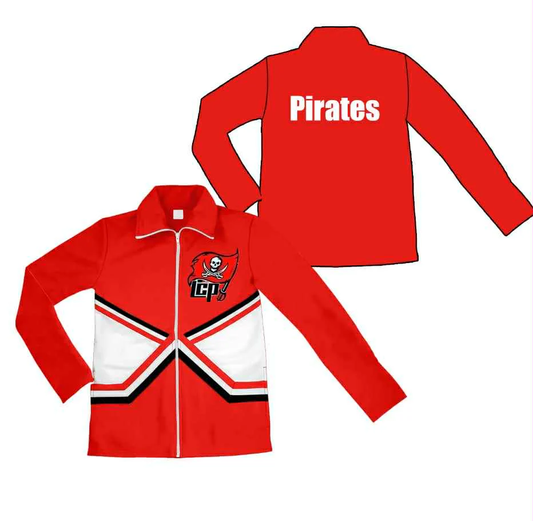 PRE ORDER Deadline July 31 custom no moq Children's boutique clothing Red Long Sleeve Zip-Up Jacket