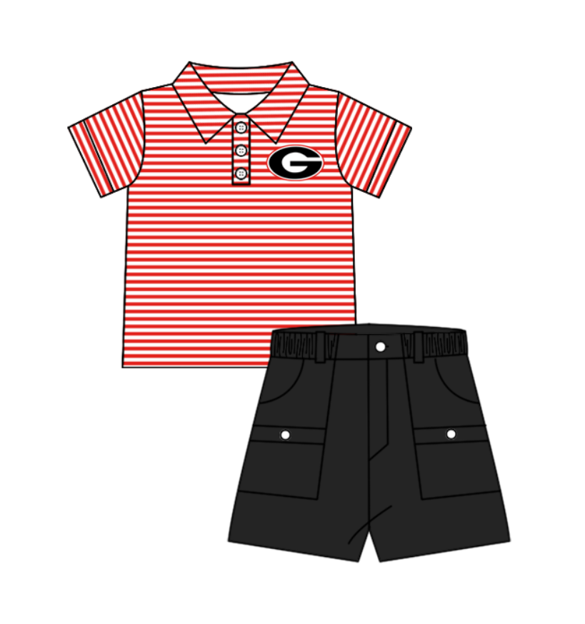 Custom summer baby girls clothes team short sleeve shorts sets dress