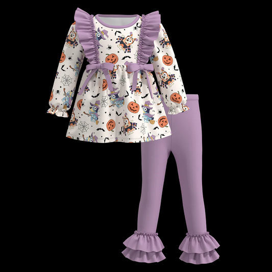 Deadline August 8 custom no moq Purple Pumpkin Long Sleeve Pants Set