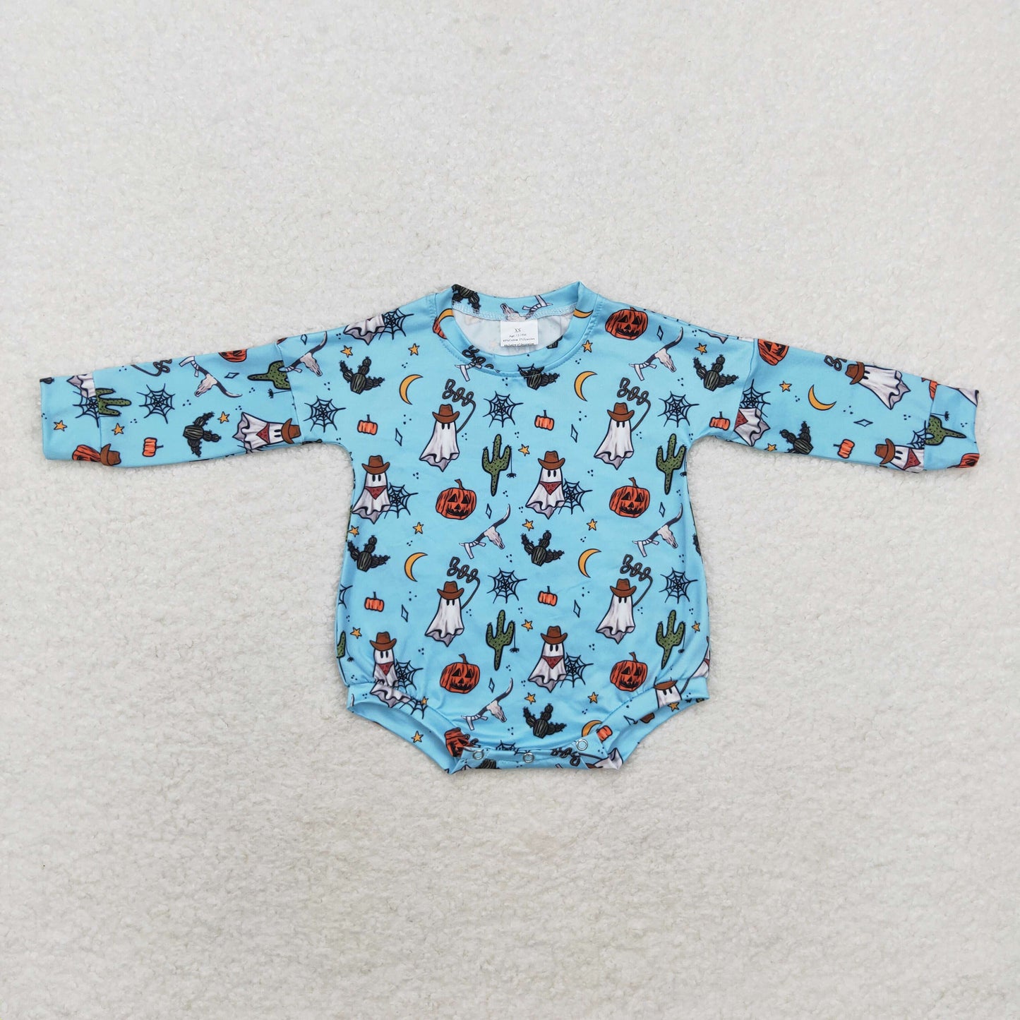 rts no moq LR1449 boo ghost cactus blue long-sleeved jumpsuit