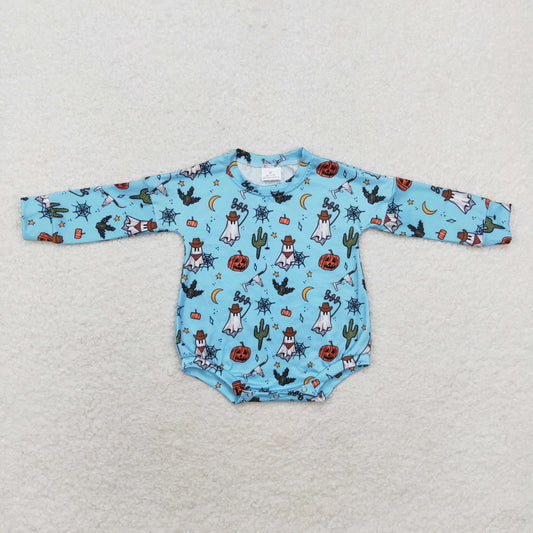 rts no moq LR1449 boo ghost cactus blue long-sleeved jumpsuit