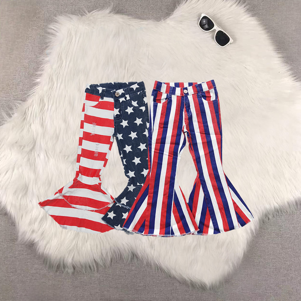 RTS NO MOQ Baby Girls Clothes Jeans: Flared & Ripped