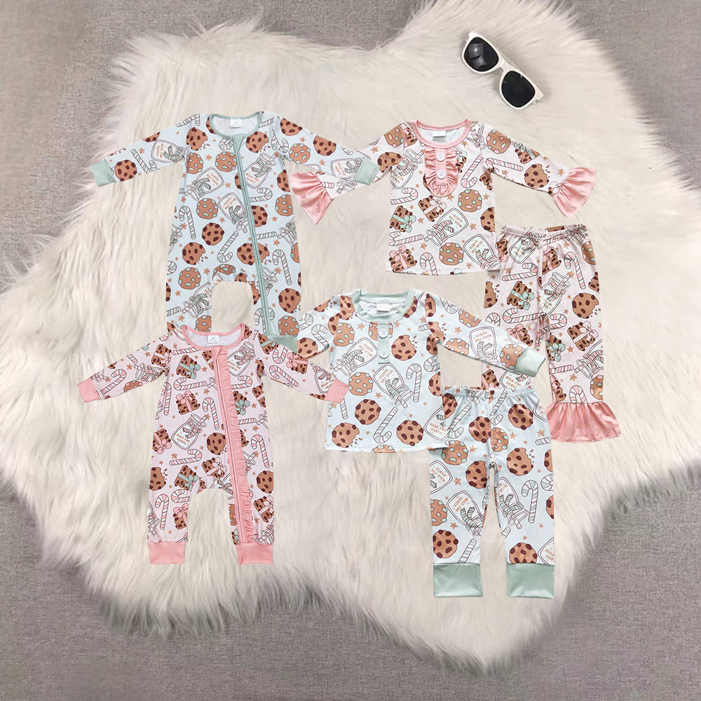 RTS NO MOQ Sibling Baby girls clothes Christmas long-sleeved trousers suit & romper