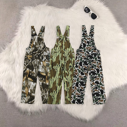 RTS NO MOQ Sibling baby girl clothes cow print camouflage denim overbell