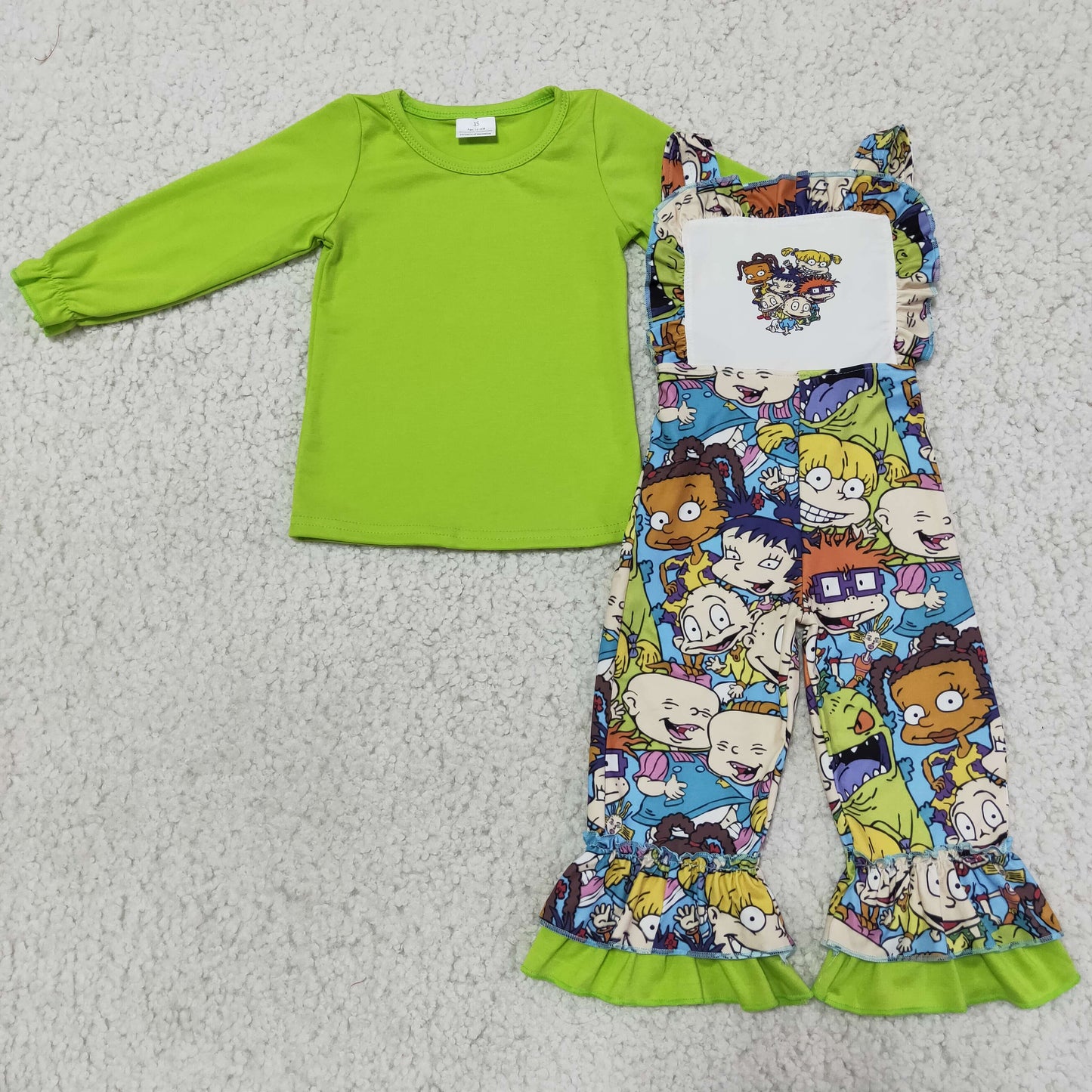 6 A18-16 Green top Rugrats overalls