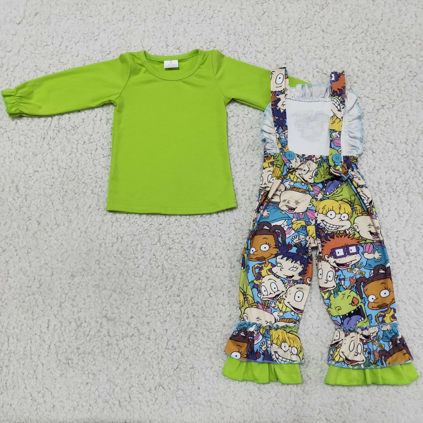 6 A18-16 Green top Rugrats overalls