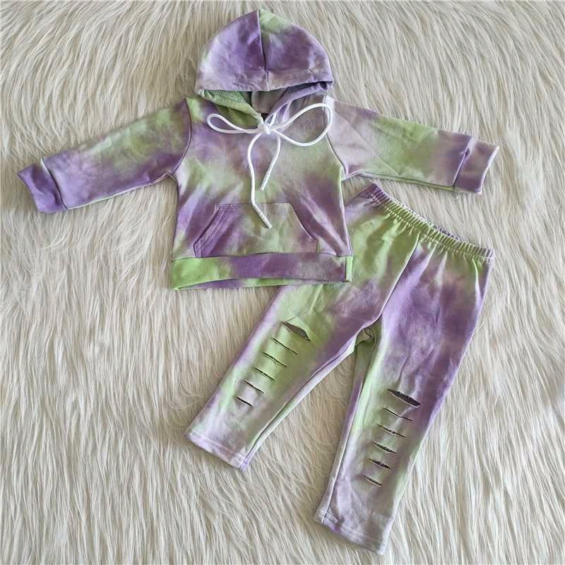 6 B4-16 Purple green hoodie sweatshirt long sleeve suit