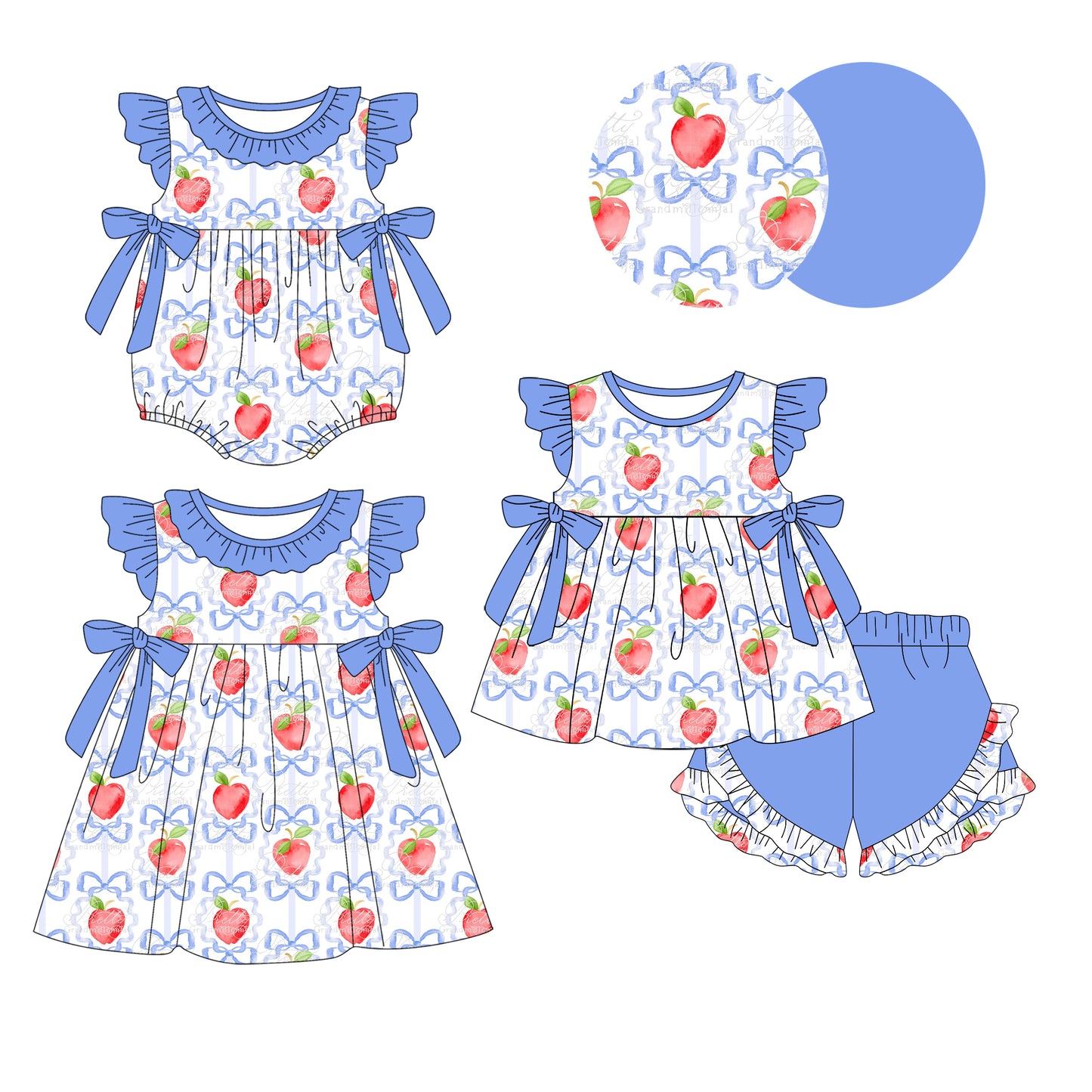 1.23 custom each style moq 5eta 4-6week Sibling Sisters strawberry baby girl short sleeve shorts sets and dress and rompers match family design