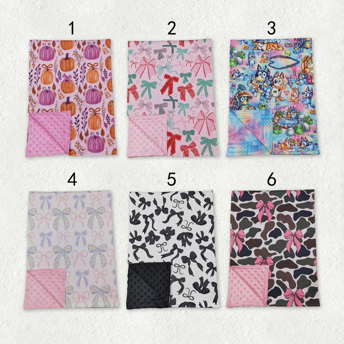 RTS NO MOQ Sibling baby blanket cartoon bow summer kids blankets