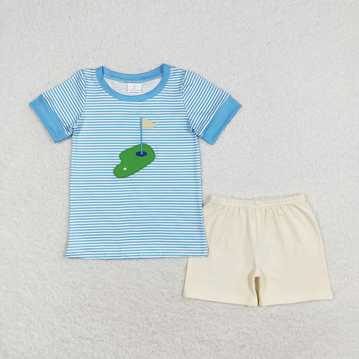 RTS NO MOQ Baby Girls and Boys Summer Short Sleeve Shorts Sets
