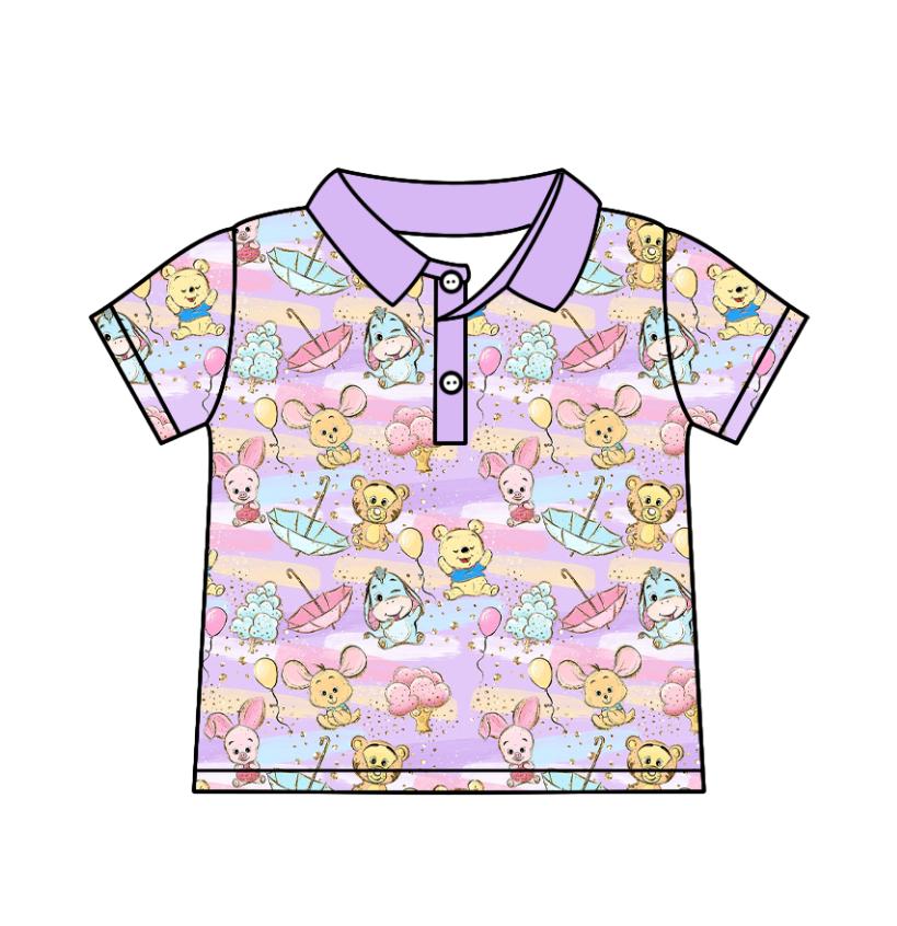 Custom moq 5 mix size milk silk baby girl boy clothes cartoon short sleeve shorts sets 2 and dresses and top