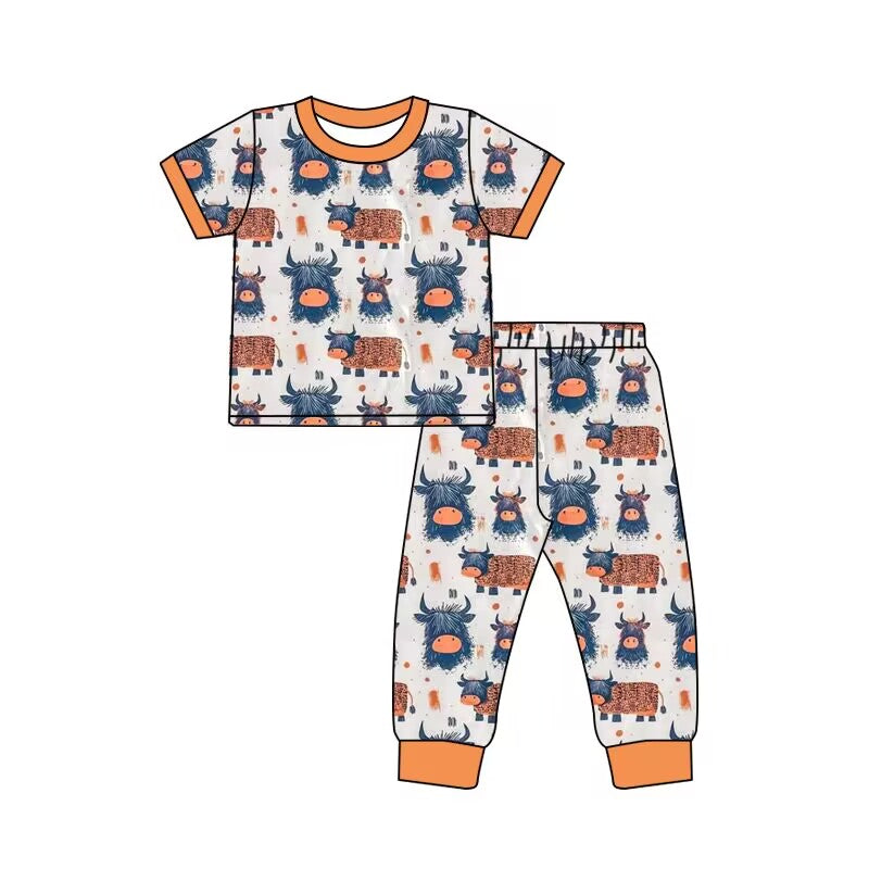 custom moq 5 eta 5-6weeks baby girls clothes alpine short sleeve grid Pants Sets