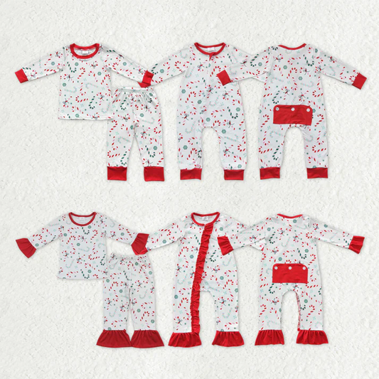 RTS NO MOQ Sibling Baby girls clothes Christmas long-sleeved trousers suit & rompers