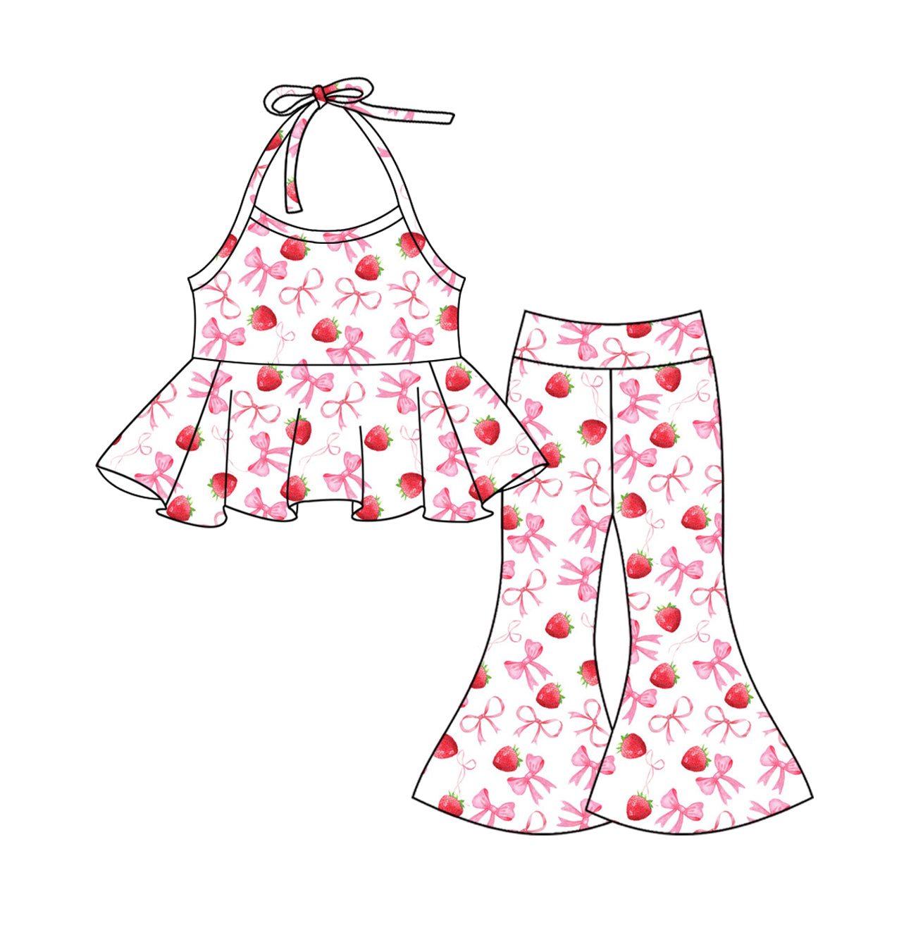 12.31 custom each style moq 5eta 4-6week Sibling Sister bow baby girls short sleeve pants sets 1 and sets 2 match design