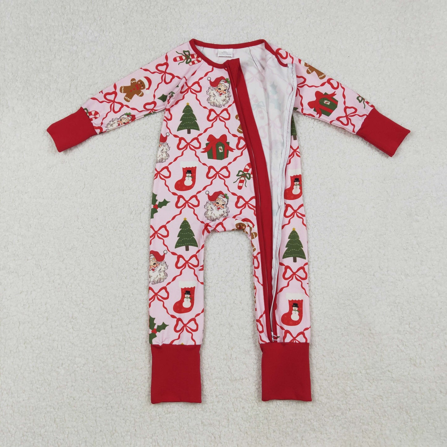 RTS NO MOQ Sibling Baby boy girls clothesChristmas long-sleeve rompers