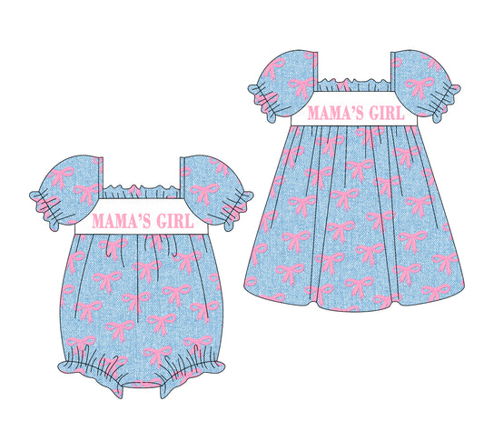 1.23 custom each style moq 5eta 4-6week Sibling Sister mama girl baby girl short sleeve dress and romper match family design