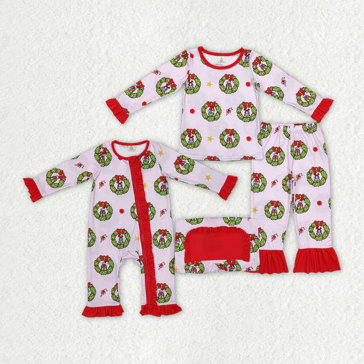 RTS NO MOQ Baby Girls Christmas long-sleeved trousers suit & romper