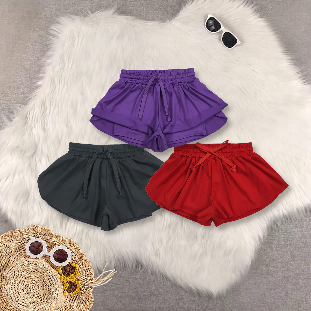 RTS baby girls clothes yoga solid color summer skirts shorts