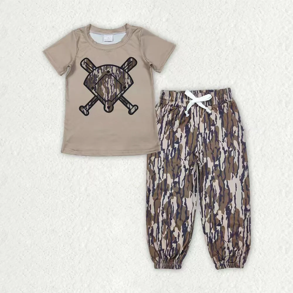 RTS NO MOQ Sibling Baby boy clothes camouflage short-sleeved pants sets