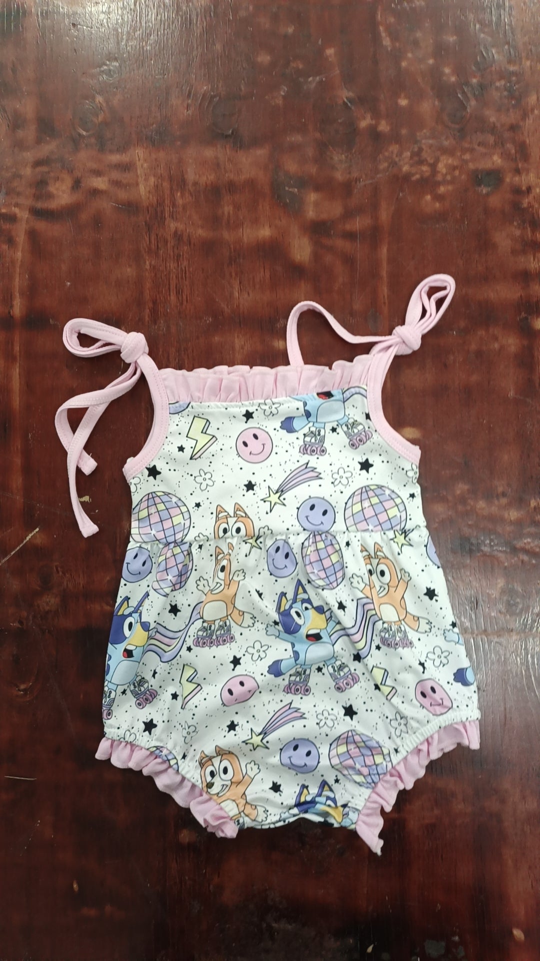 baby girls clothes bluey pink suspender Summer Romper