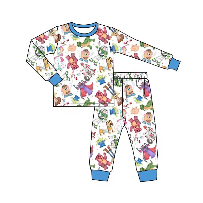 custom moq 5 eta 5-6weeks baby girls clothes toy story blue long sleeve pants Set