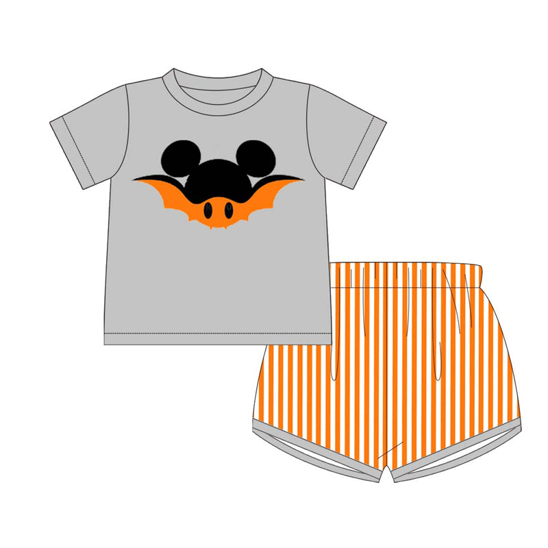 custom moq 5 eta 5-6weeks Custom Halloween Pumpkin Ghost  i love boo Sister Match  gray sets