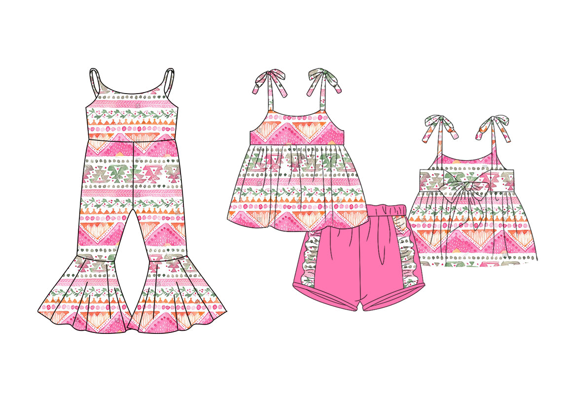 1.24 custom each style moq 5eta 4-6week Sibling Sister baby girls short sleeve shorts sets and jumpsuit match design