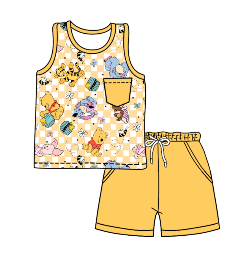 Custom moq 5 mix size milk silk baby girl boy clothes cartoon short sleeve shorts sets 2 and dresses and top