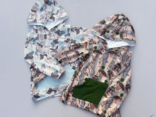 RTS NO MOQ Sibling baby boys clothes camouflage hooded tops