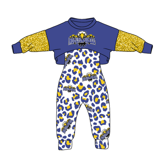 Custom moq 3 tat about 6-8 weeks baby girls clothes leopard long sleeve and long pants 2pcs suit