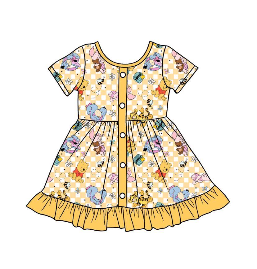 Custom moq 5 mix size milk silk baby girl boy clothes cartoon short sleeve shorts sets 2 and dresses and top