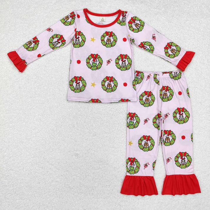 RTS NO MOQ Baby Girls Christmas long-sleeved trousers suit & romper