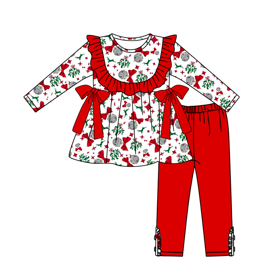 5.13custom each style moq 5eta 4-5week Sibling Sister Christmas style print red girls and boys outfits and baby romper and dress match family design