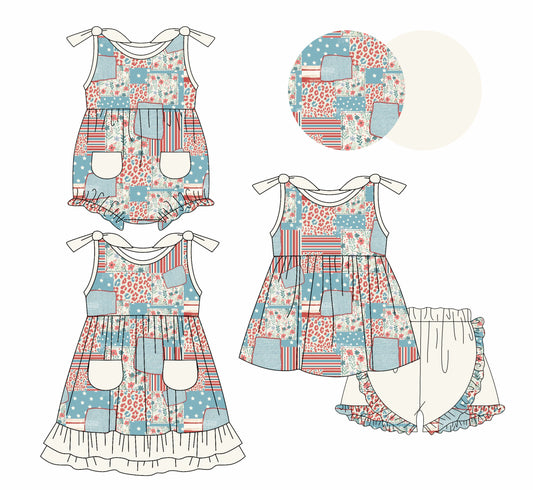 1.10 custom each style moq 5eta 4-6week Sibling Sister floral baby girl short sleeve shorts sets and dress and rompers match family design