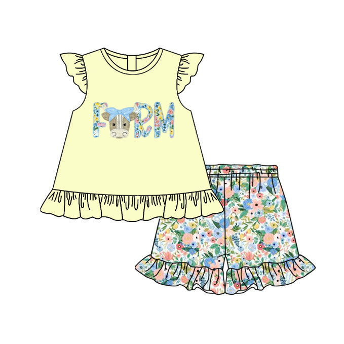 1.11 custom each style moq 5eta 4-6week Sibling Sister easter baby girls short sleeve shorts sets 1 and sets 2 and sets 4 match design