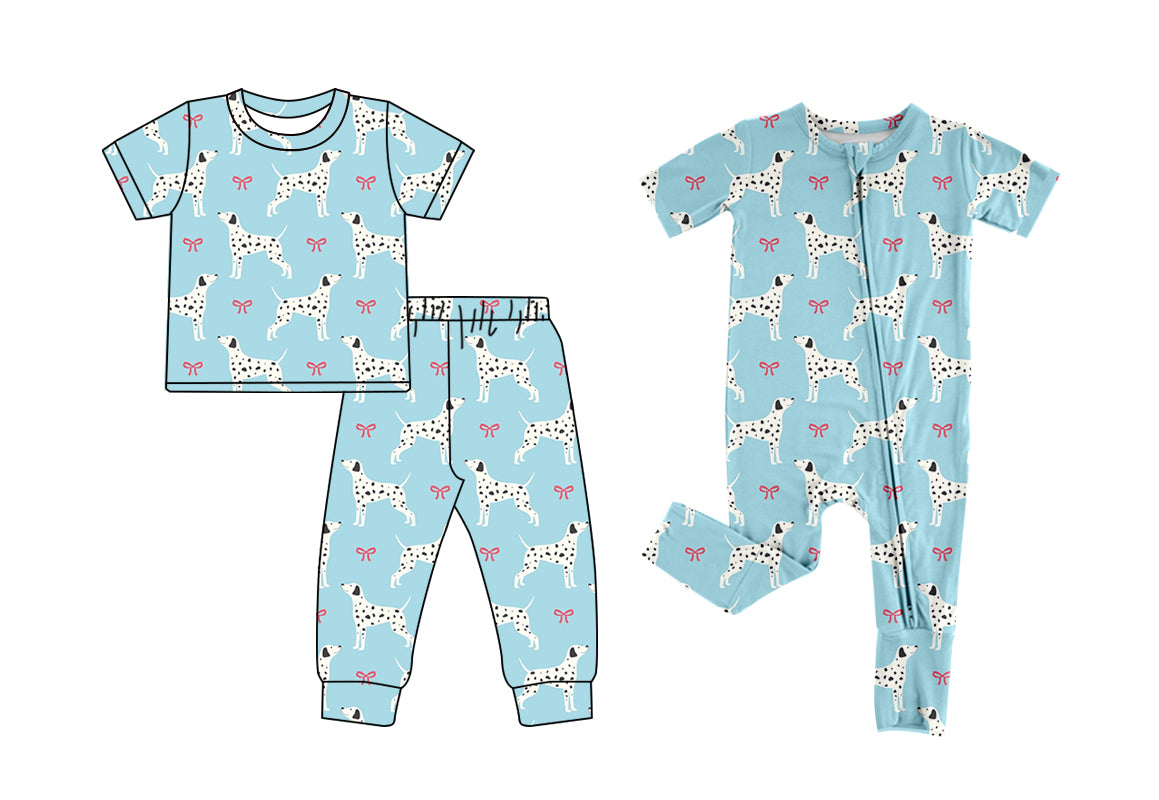 1.3 custom each style moq 5eta 4-6week Sibling Sister dog bow baby girls short sleeve sets and rompers match design