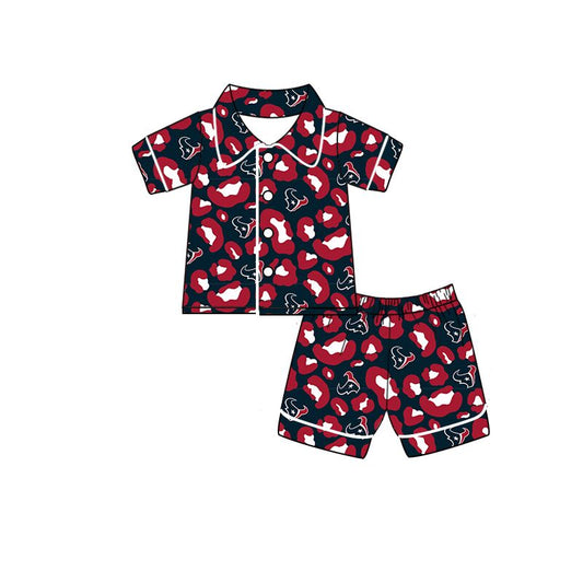 baby boy clothes team toddler boy dark red pajama summer outfit