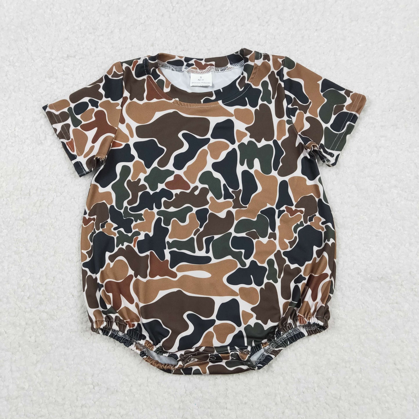 RTS NO MOQ（In Stock) SR3450 Brown-green camouflage beige short-sleeved bodysuit
