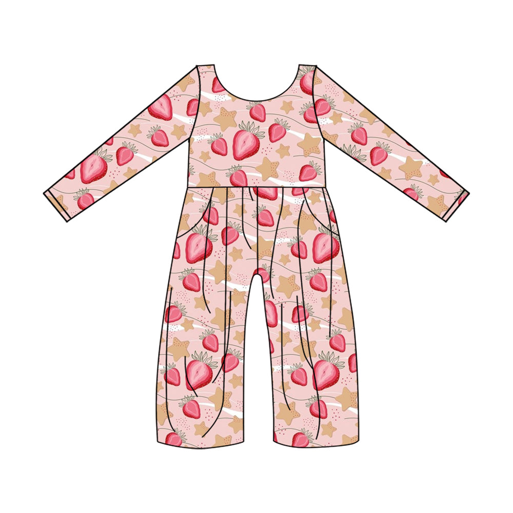 5.14custom each style moq 5eta 4-5week Sibling Sister Strawberry star print pink white plaid pink girls outfits and baby romper match family design