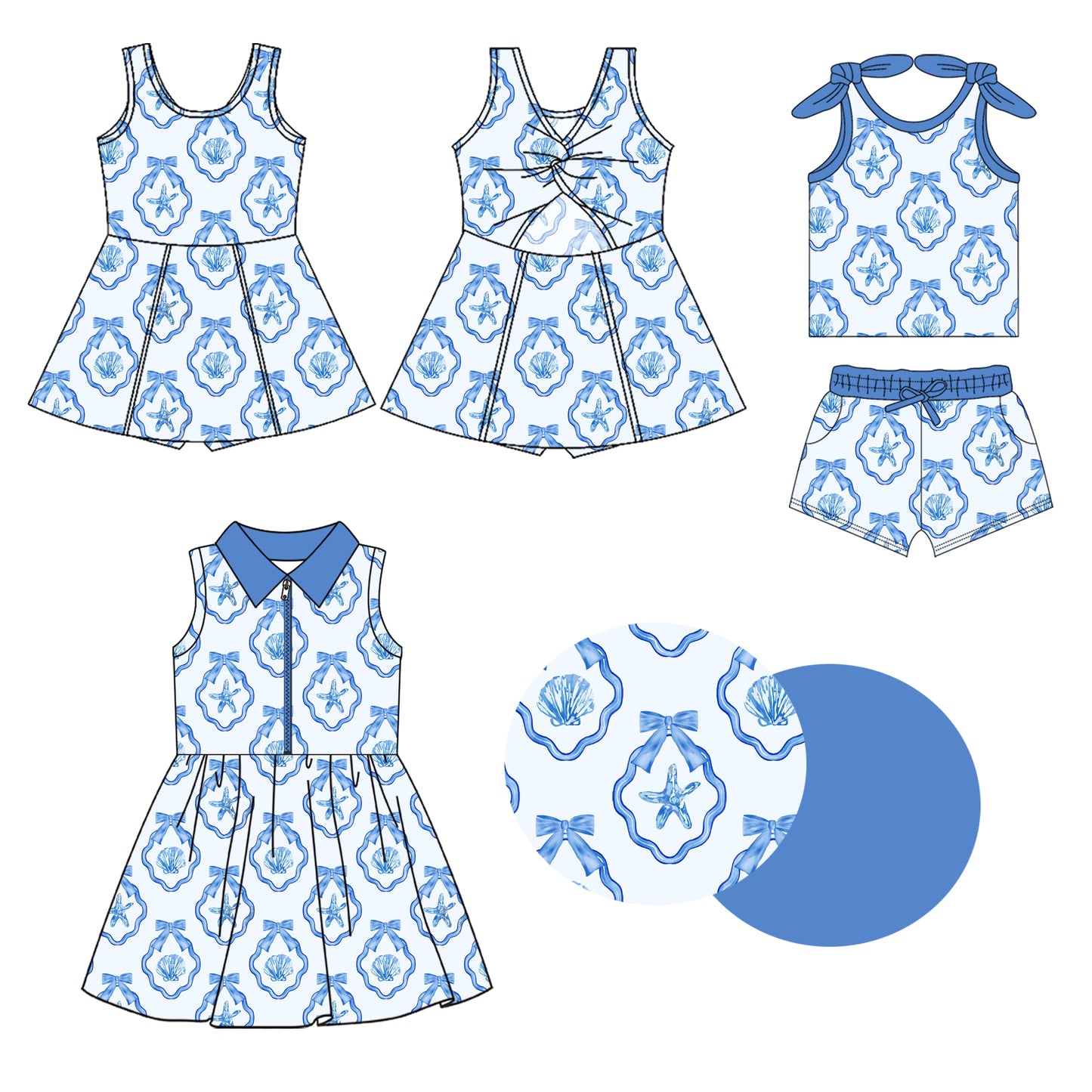 1.23 custom each style moq 5eta 4-6week Sibling Sister bow baby girl short sleeve shorts sets and sets 2 and dress match design