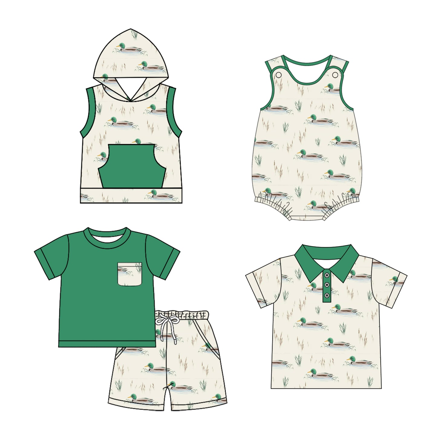 1.23 custom each style moq 5eta 4-6week Sibling Sister DUCK baby girl sets and boy rompers 1 and romper 2 and top match family design