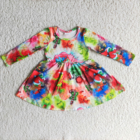 6 A15-3 grinch tie dye long sleeve skirt