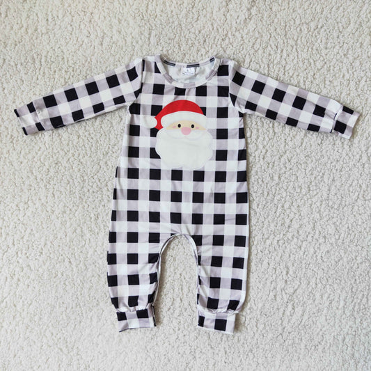 RTS NO MOQ（In Stock ) 6 A19-25 Boys Santa long sleeve romper