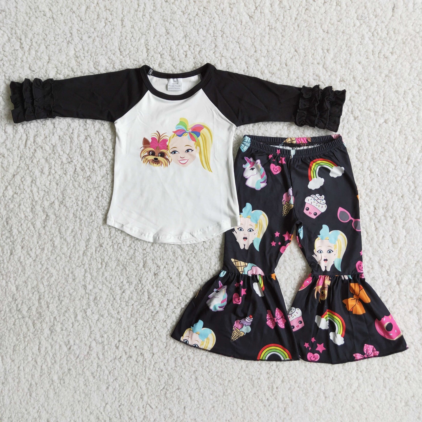 6 A28-28 JOJO girl and puppy black suit
