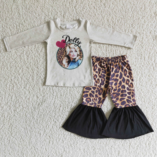 6 A28-5 Dolly girl avatar print leopard print pants suit