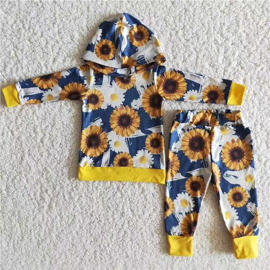 6 B10-5 Sunflower hoodie long sleeve suit