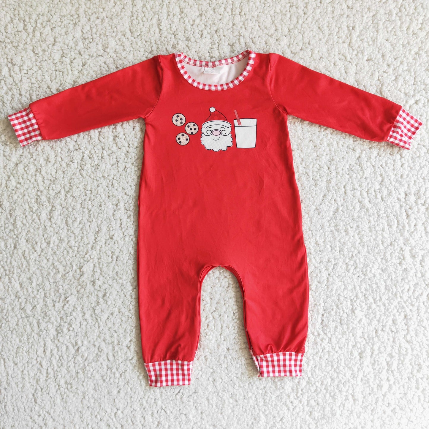 6 B11-27 Cookie Santa Cup Red Boys Onesie